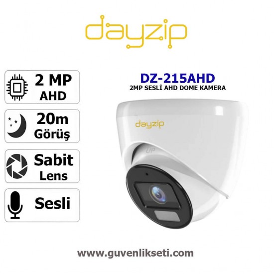 Dayzip DZ-215AHD 2mp Sesli Ahd Dome Kamera Dayzip DZ-215AHD 2MP sesli AHD dome güvenlik kamerası modeli